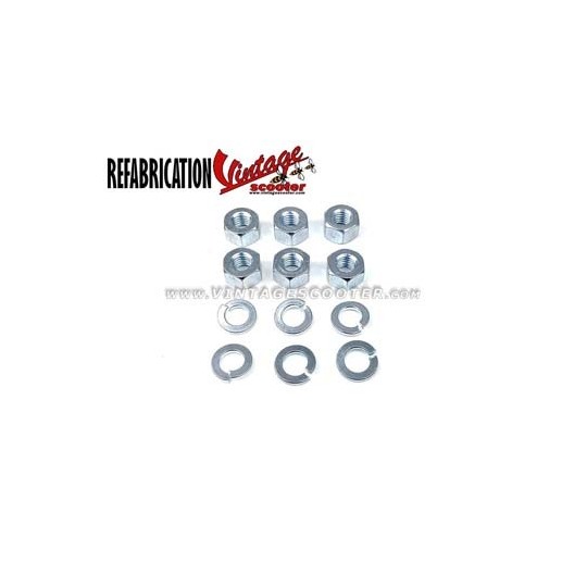 Jeu de 6 écrous de jante M 8mm clef de 14mm  ACMA 1950-53